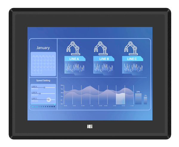 IEI PPC2-C12-EHL 12 Inch Fanless Panel PC | Intel® Elkhart Lake Platform